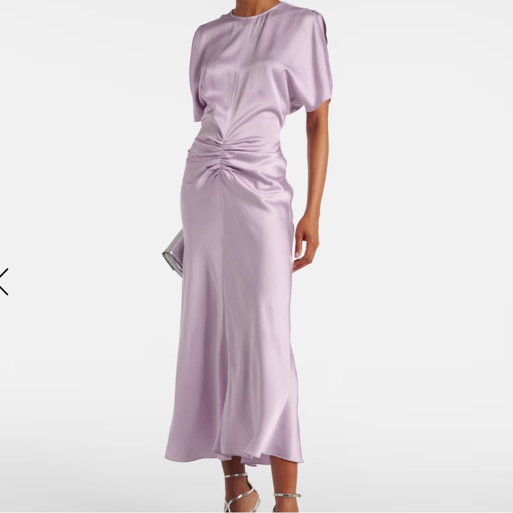 VICTORIA BECKHAM Gathered satin midi dress